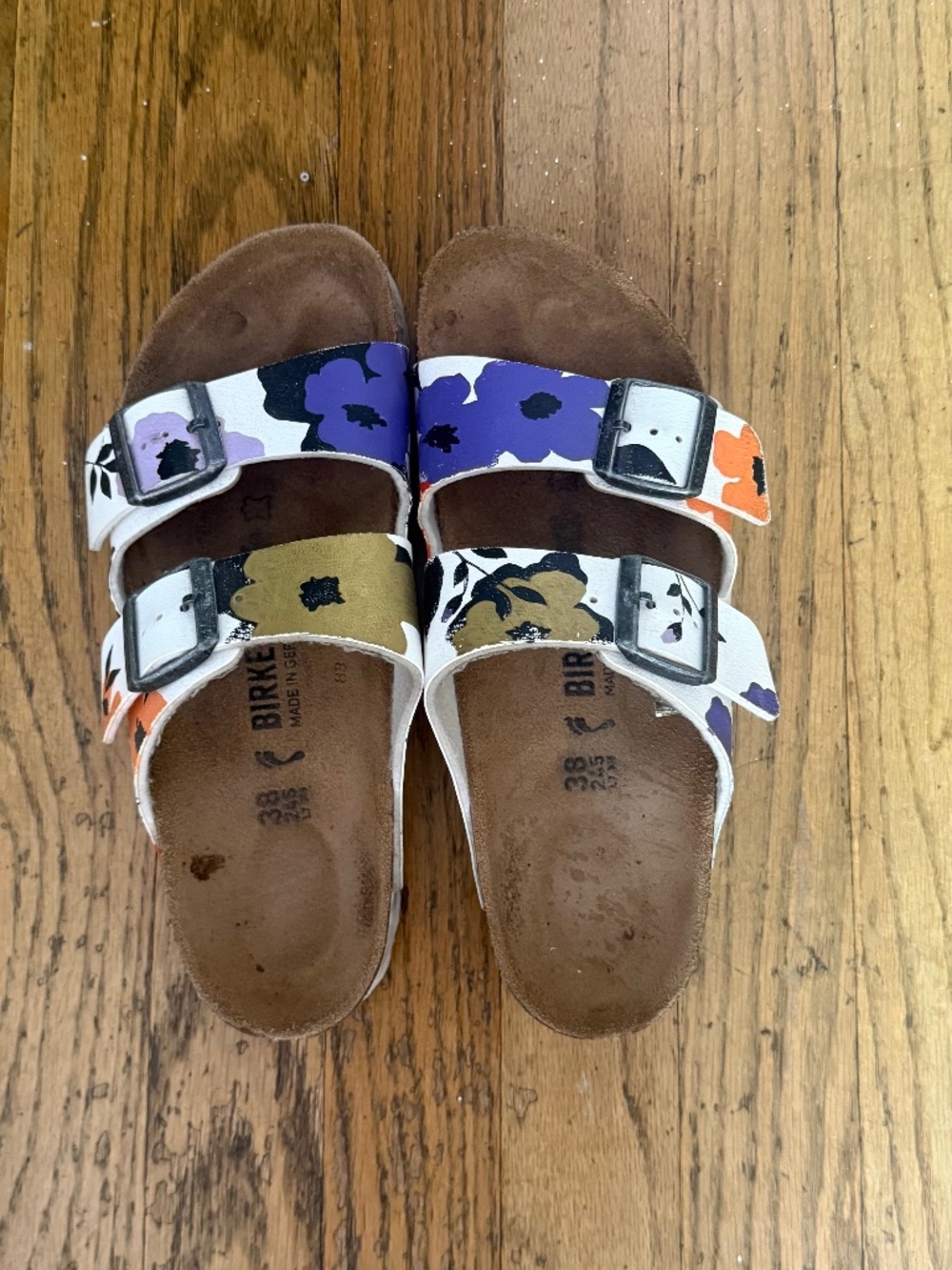FLoral Birkenstocks leather Size 37 - Picture 1 of 2